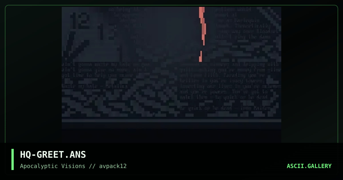 Greets Ansi, by harlequin, 1996