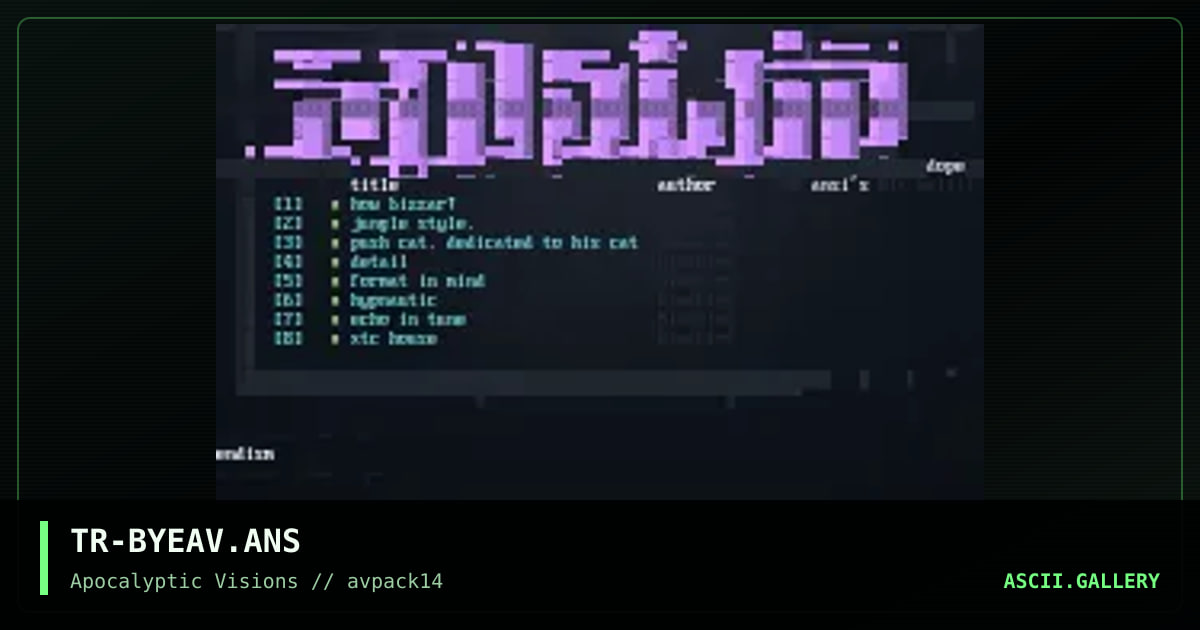 cya.AV!, by trippah, 1996