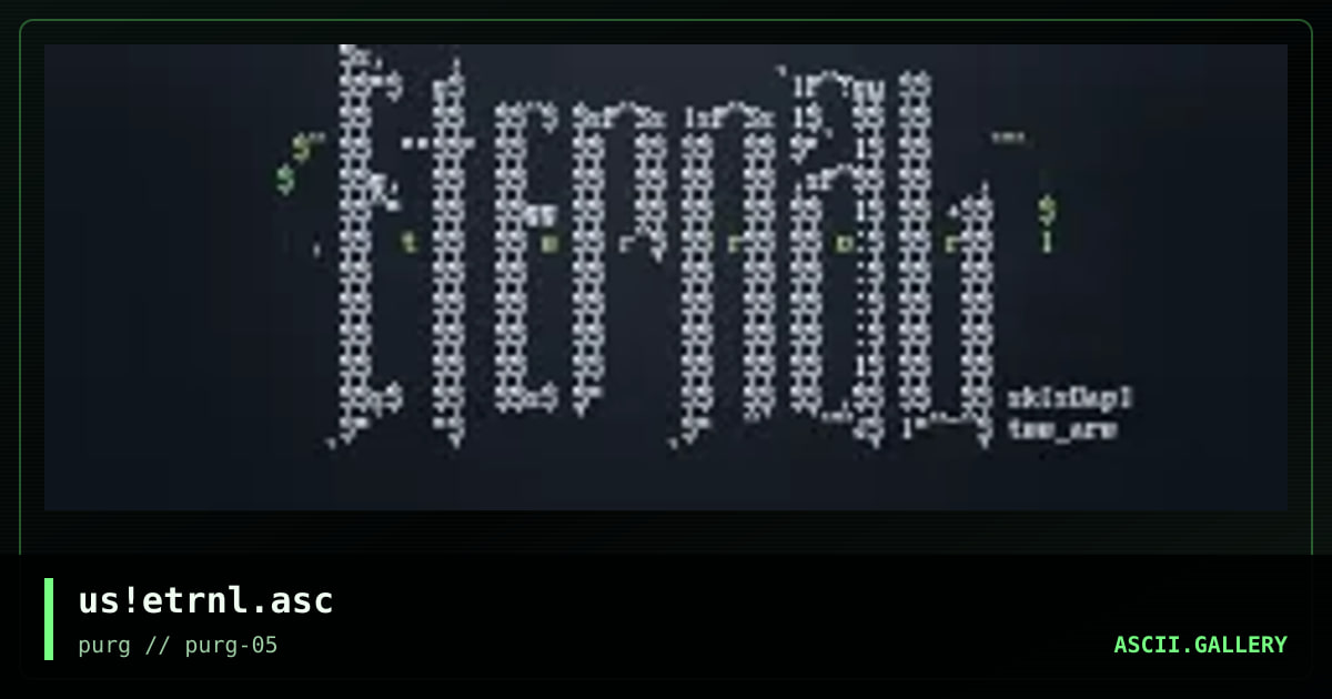 eTERNAL tERROR, by sk, the reaper, 1996