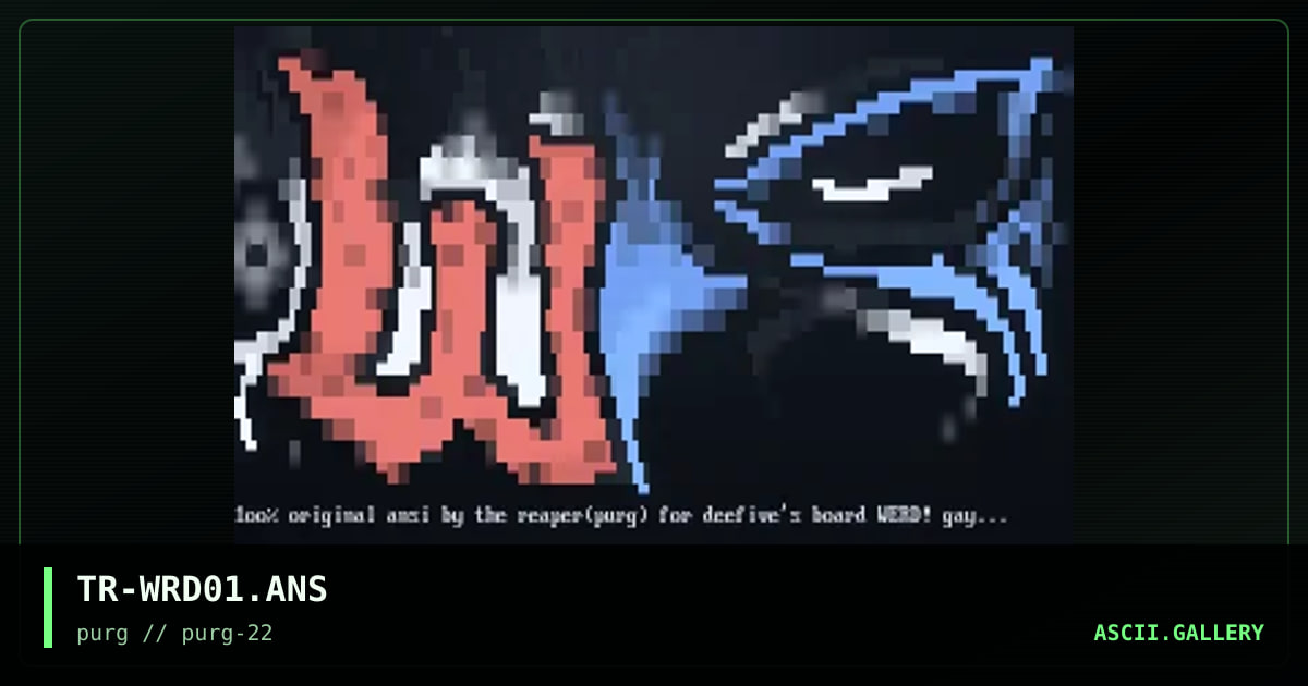 TR-WRD01.ANS, by the reaper, 1999