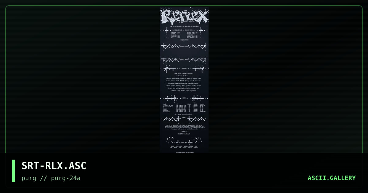 SRT-RLX.ASC, by sort8, 1999