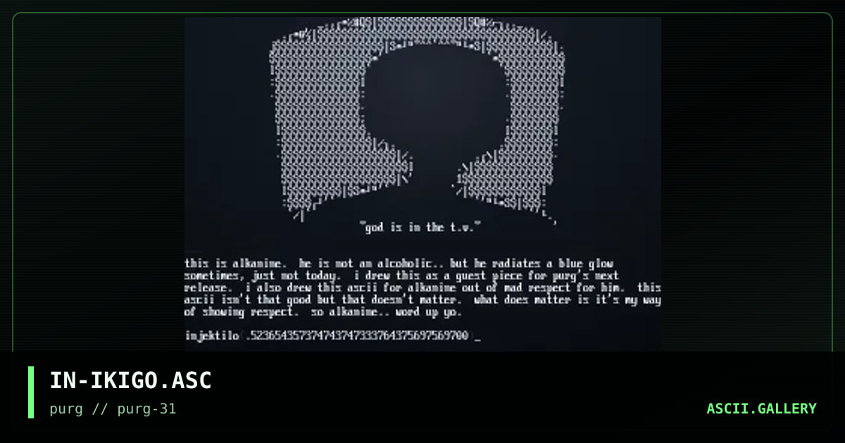 IN-IKIGO.ASC, by injektilo, 1999