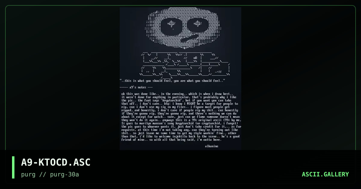 A9-KTOCD.ASC, by alkanine, 1999