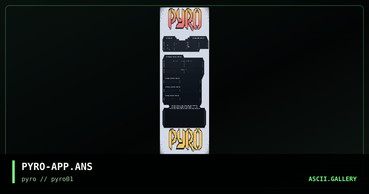 PYRO APPLICATION FORM, by shaddow dweller, 1996