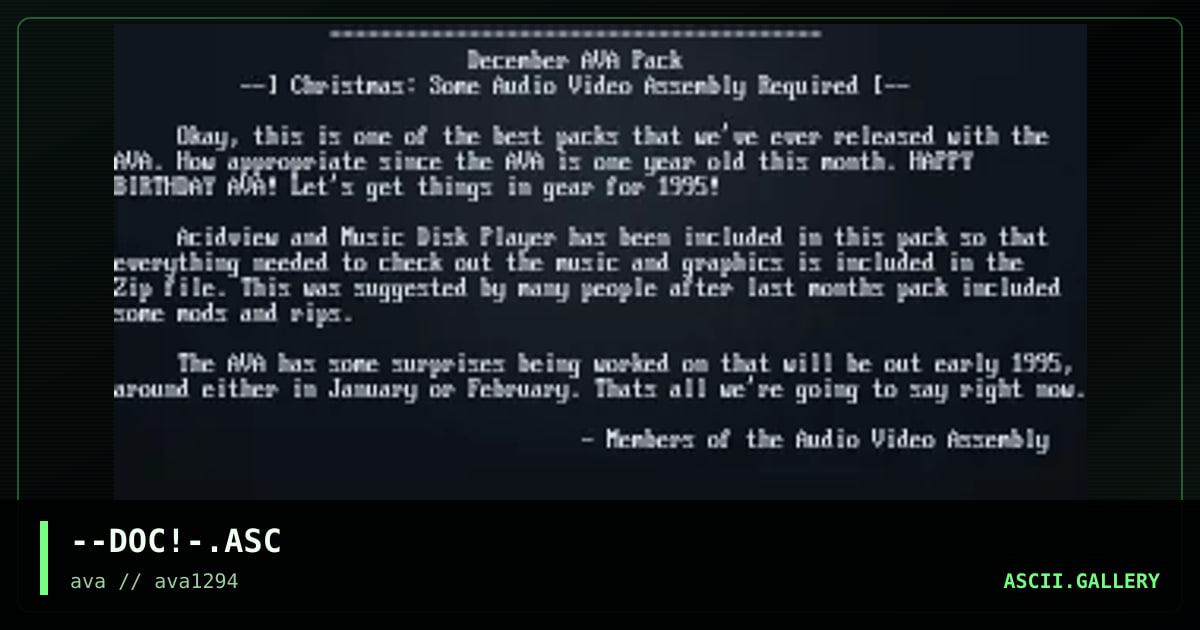 --DOC!-.ASC, by ava, 1994