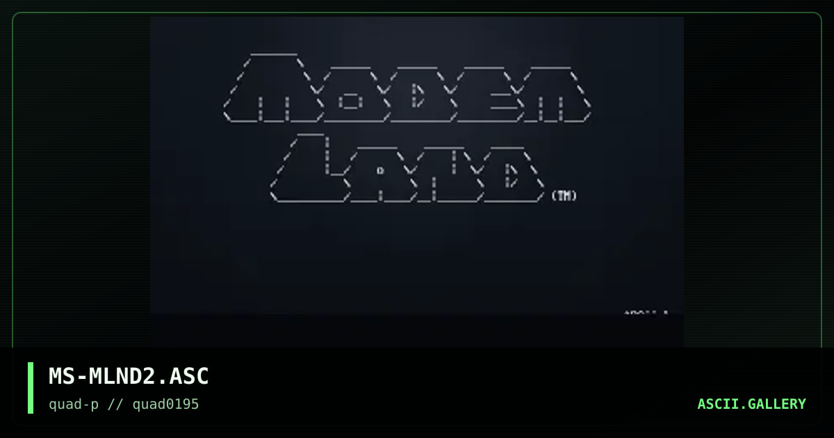 ModemLand(tm), by morphius, 1995
