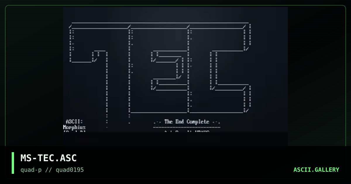 The End Complete, by morphius, 1995