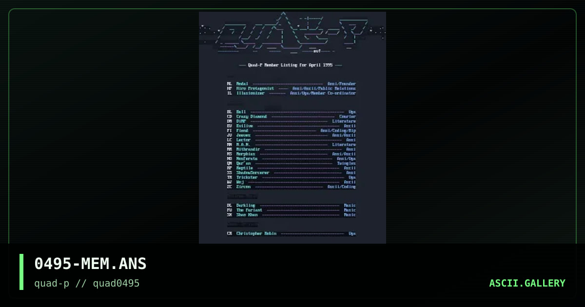 04-95 Member List, by evilive, 1995