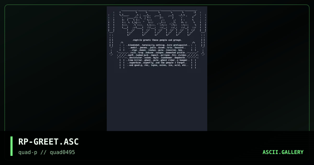 Greets and stuff, by reptile, 1995