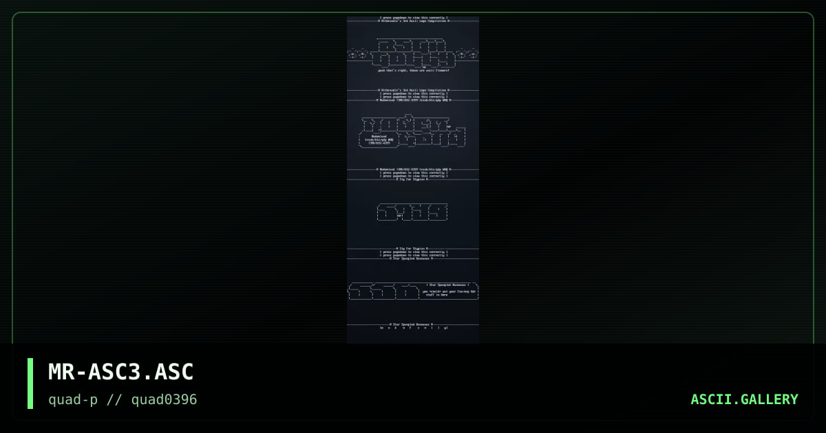 Ascii Logo Collection(3), by mithrandir, 1996