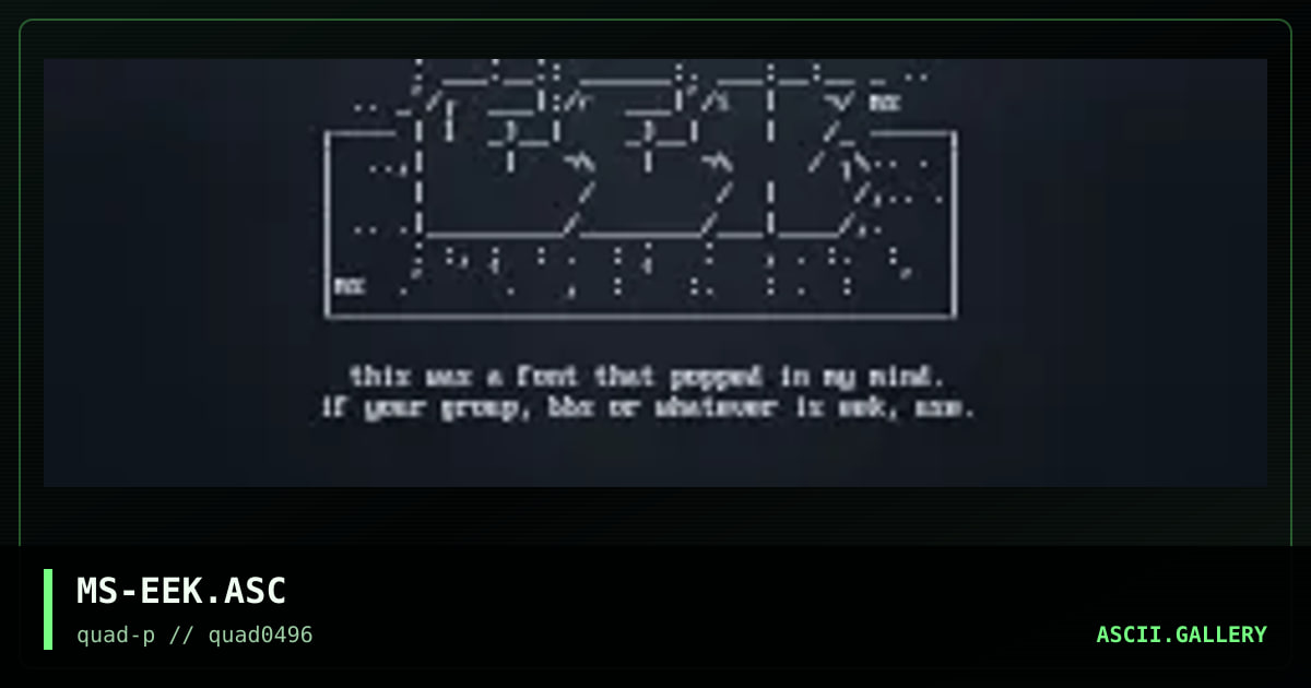 it says eek.  it was just a vision., by morphius, 1996