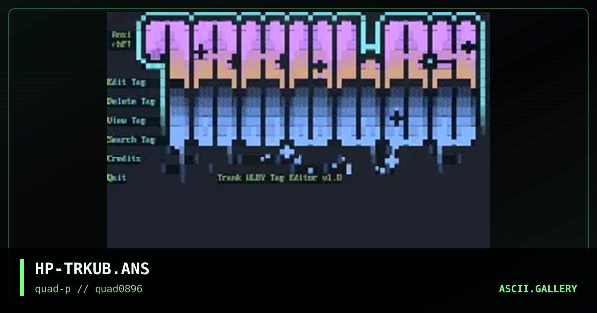 Trank ULBY Ansi Menu, by hiro protagonist, 1996