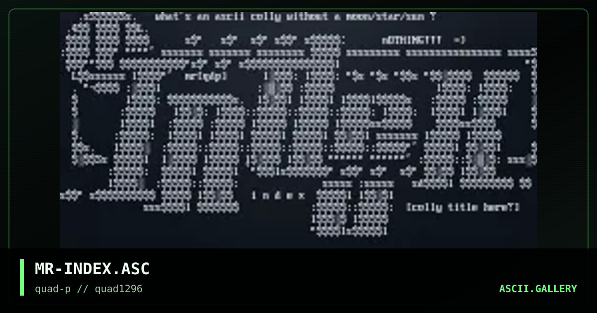 index ascii <for windrider>, by mithrandir, 1996