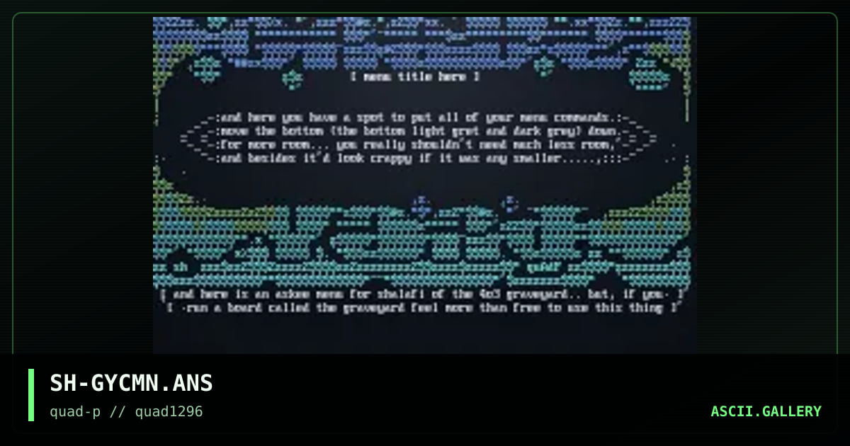 grave yard menu, by shamen, 1996