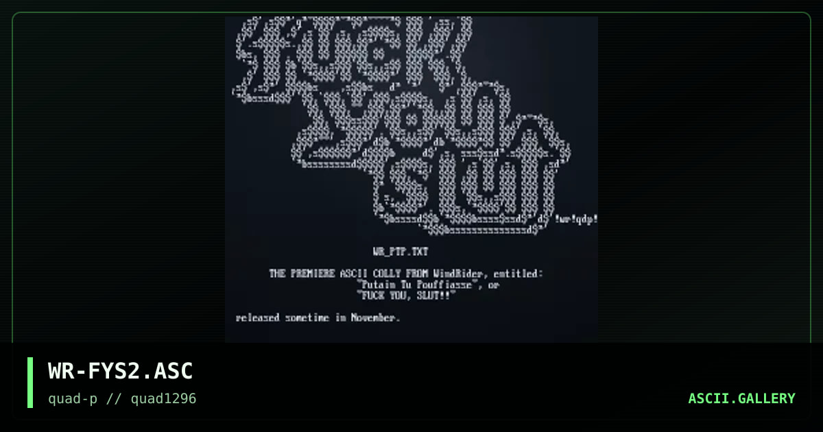 fuckyouslut, by windrider, 1996