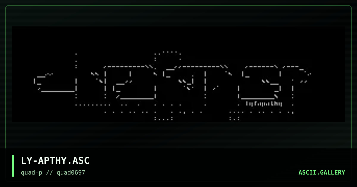 Apathy, by lysandar, 1997