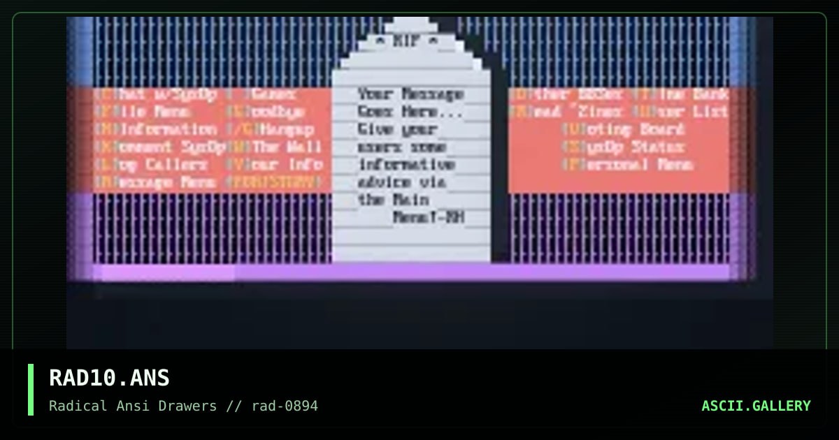 RAD10.ANS, by racer, 1994