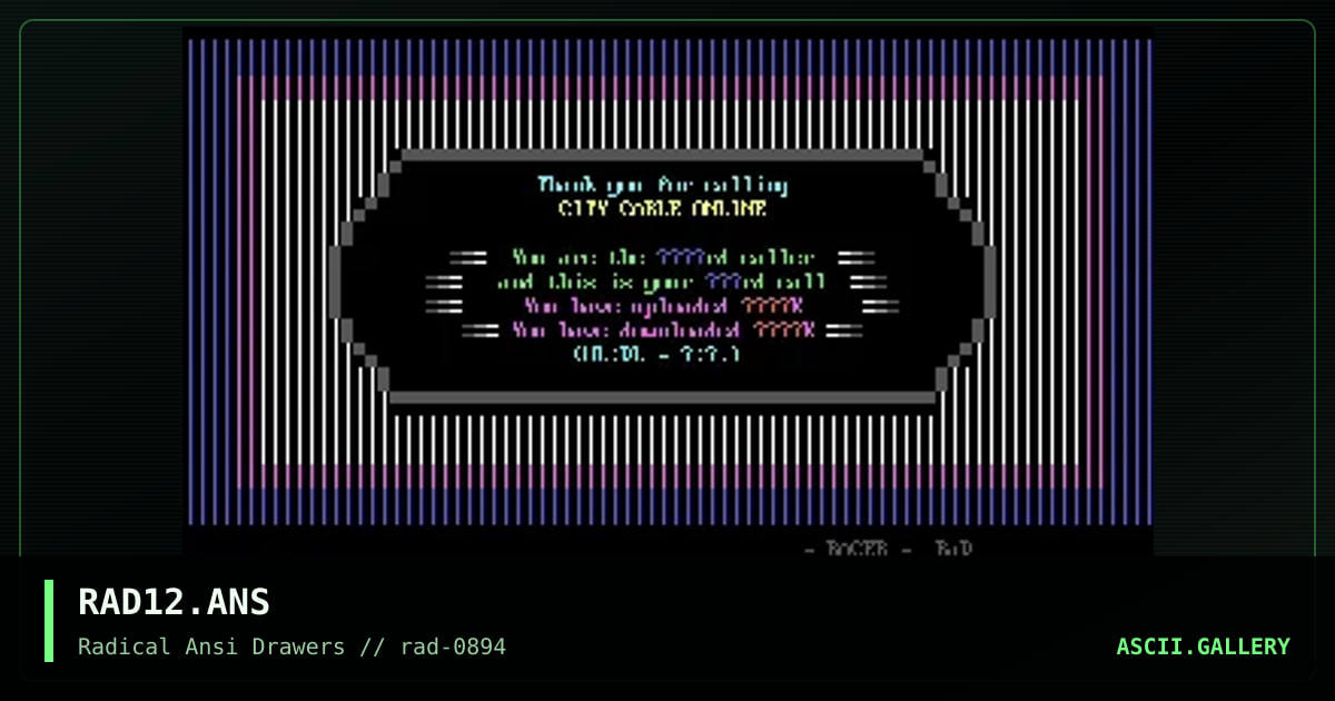 RAD12.ANS, by racer, 1994
