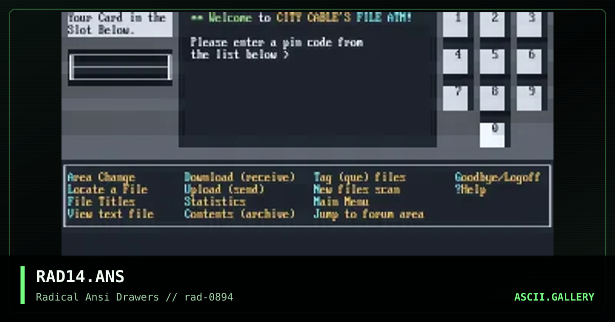 RAD14.ANS, by racer, 1994