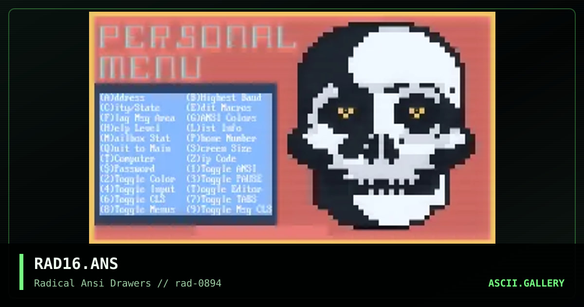 RAD16.ANS, by racer, 1994