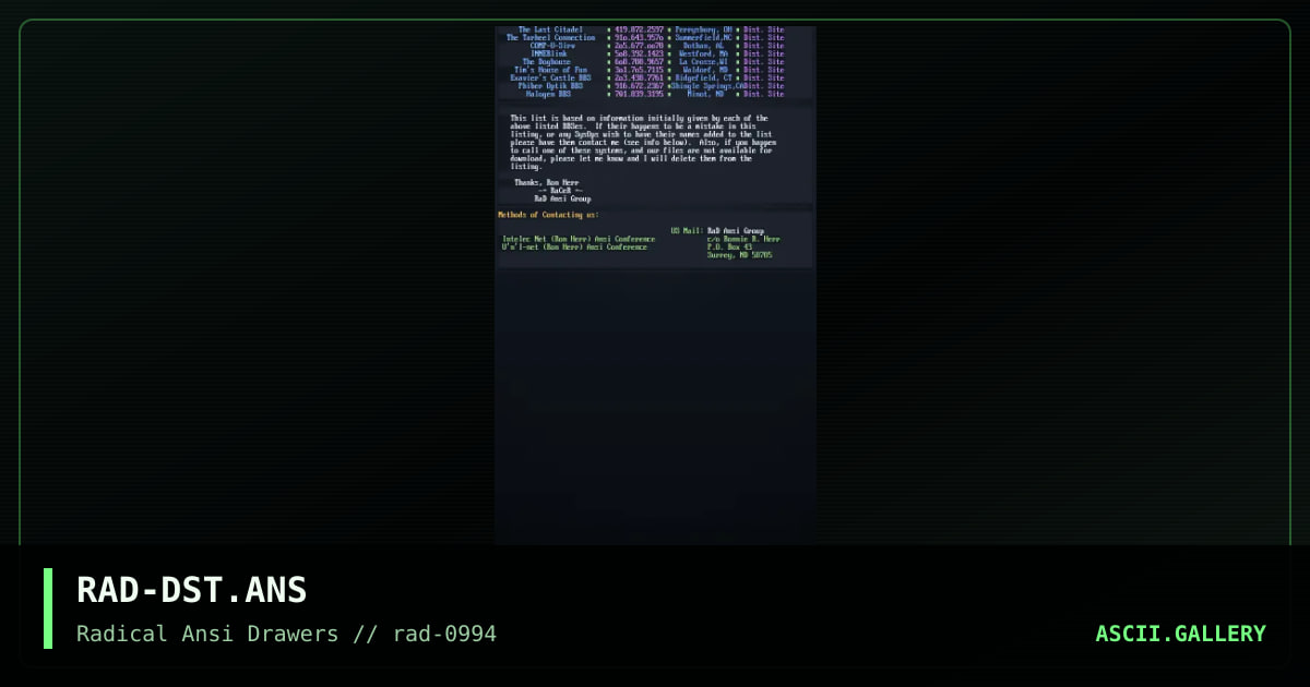 RAD-DST.ANS, by ron herr, 1994