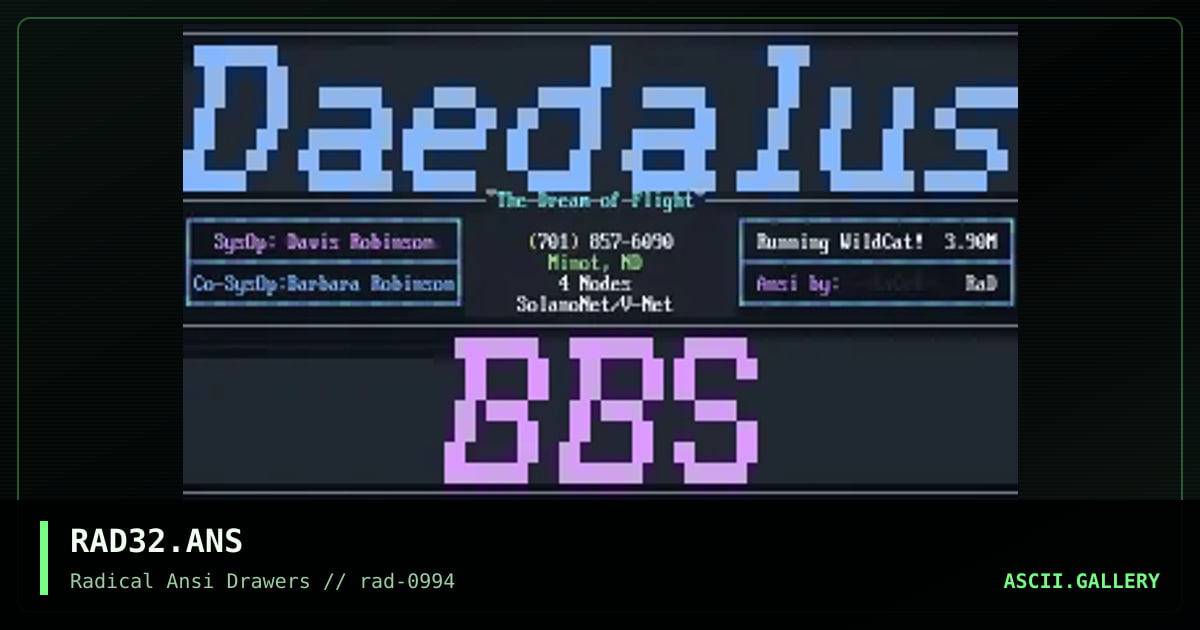 RAD32.ANS, by racer, 1994