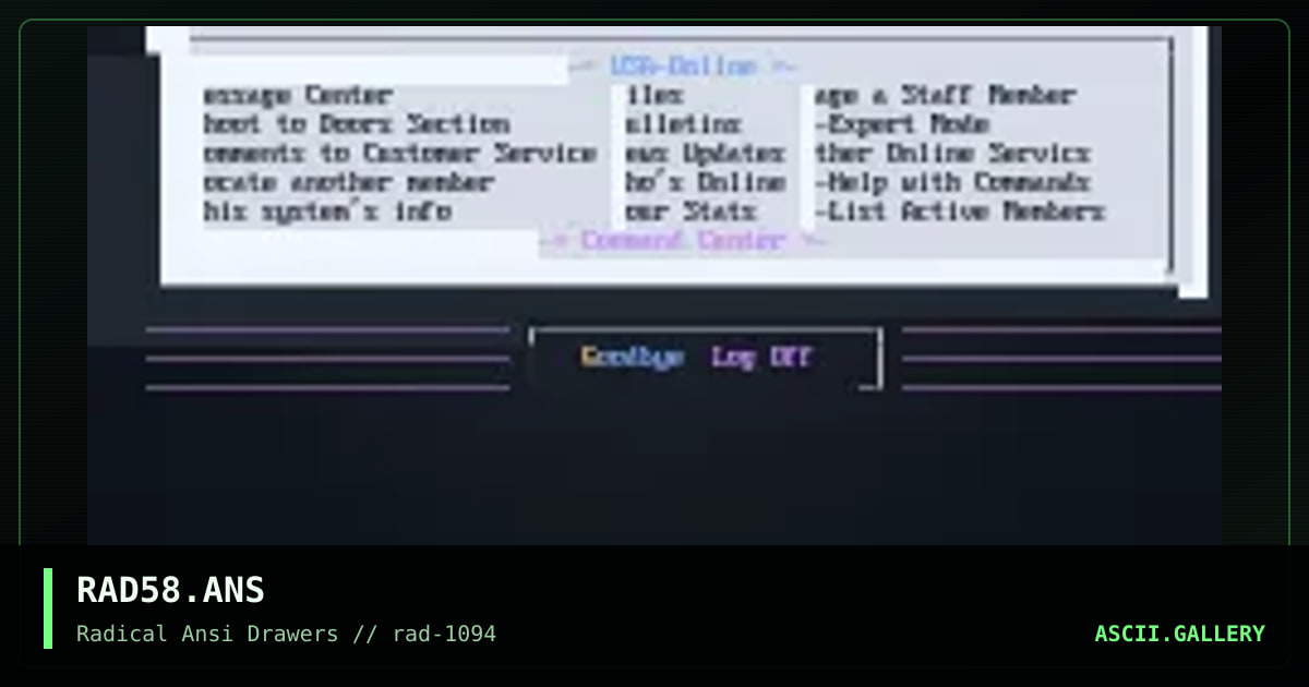 RAD58.ANS, by ron herr, 1994