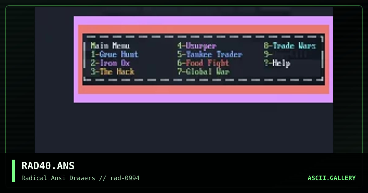 RAD40.ANS, by racer, 1994