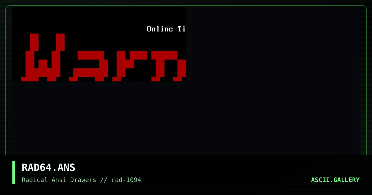 RAD64.ANS, by ron herr, 1994