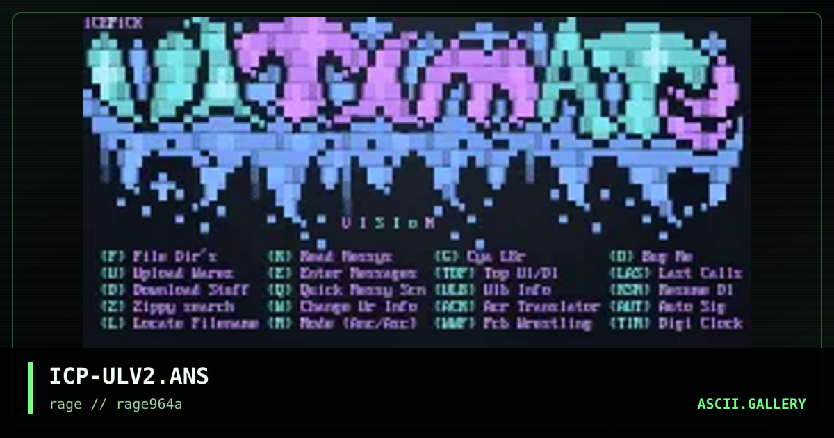 The Ultimate Vision 2, by icepick-rage, 1996