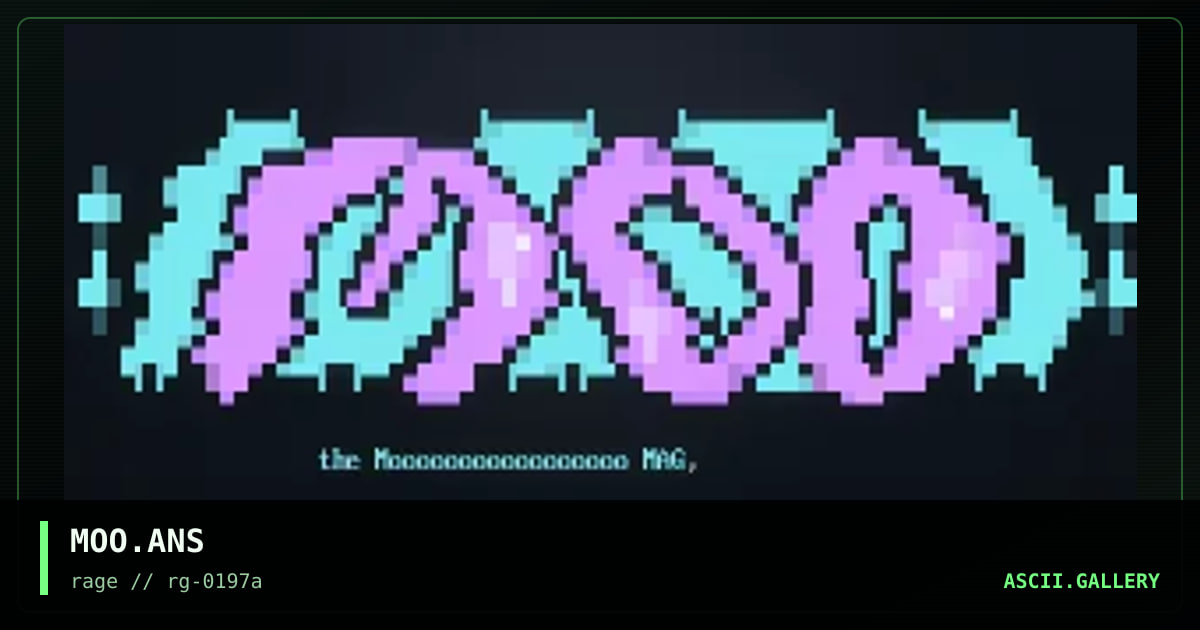 MOO.ANS, by the slasher, 1997