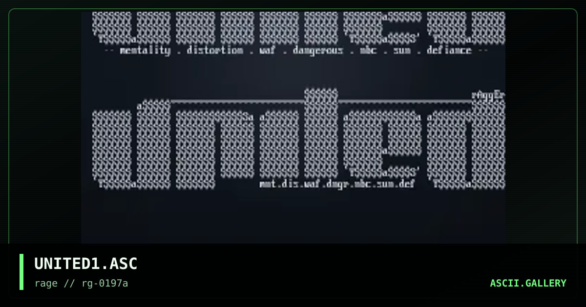 UNITED1.ASC, by ragger, 1997