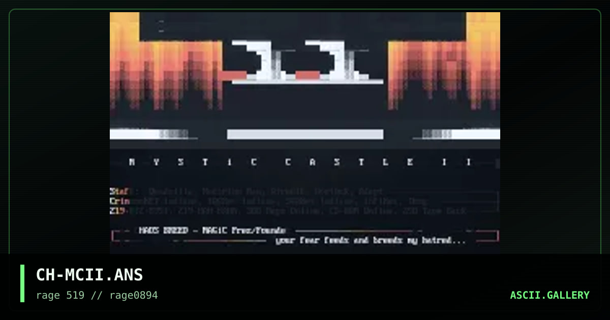 Mystic Castle II, by chaos breed, 1994