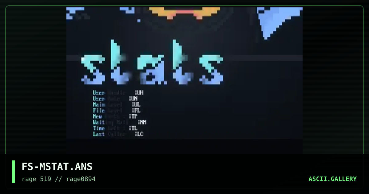 Main Stats Ansi, by fistandantilus, 1994