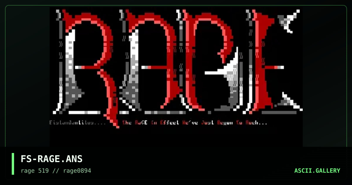 Rage Logo #1, by fistandantilus, 1994