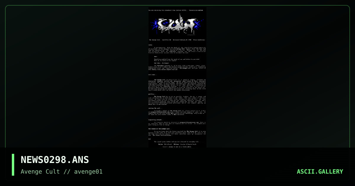 Cult Media, by zeus ii, 1998