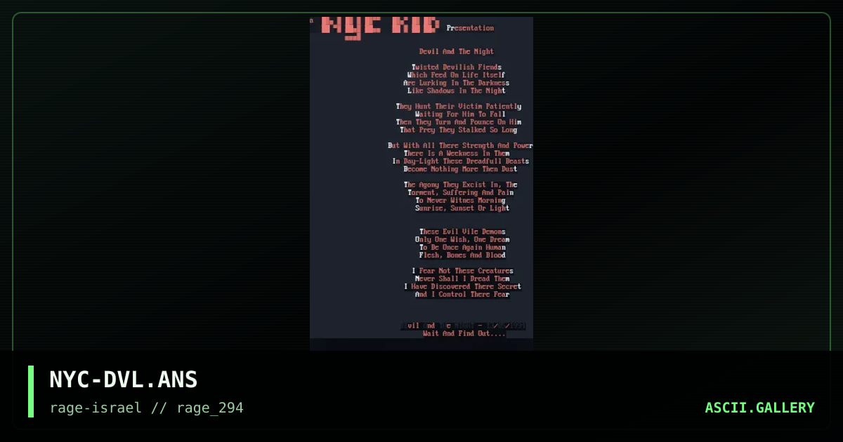 NYC-DVL.ANS, by nyc kid, 1994