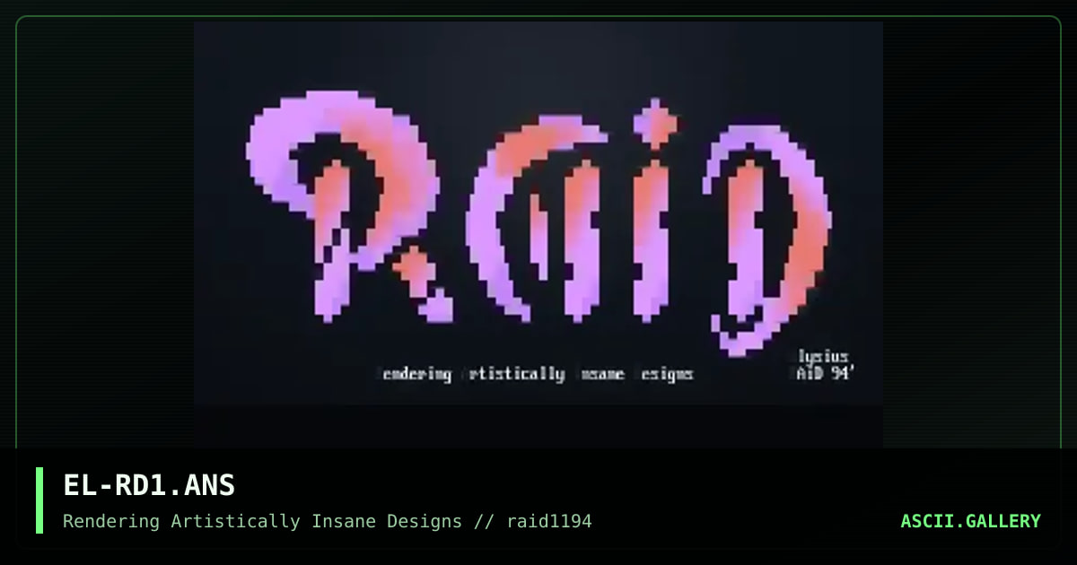 RAiD Font, by elysius, 1994