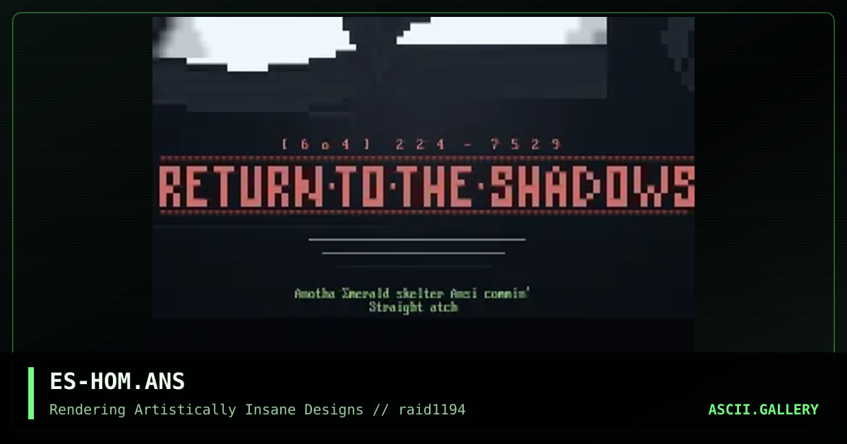 Return to the Shadow, by emerald skelter, 1994