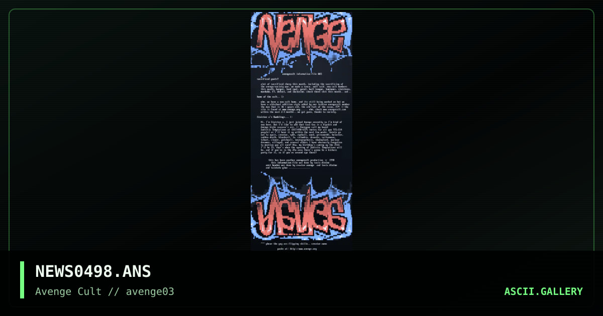 NEWS0498.ANS, by creator, toxix, taintedx, 1998