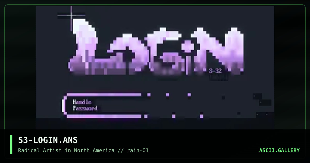 S3-LOGIN.ANS, by saturn 32, 1995