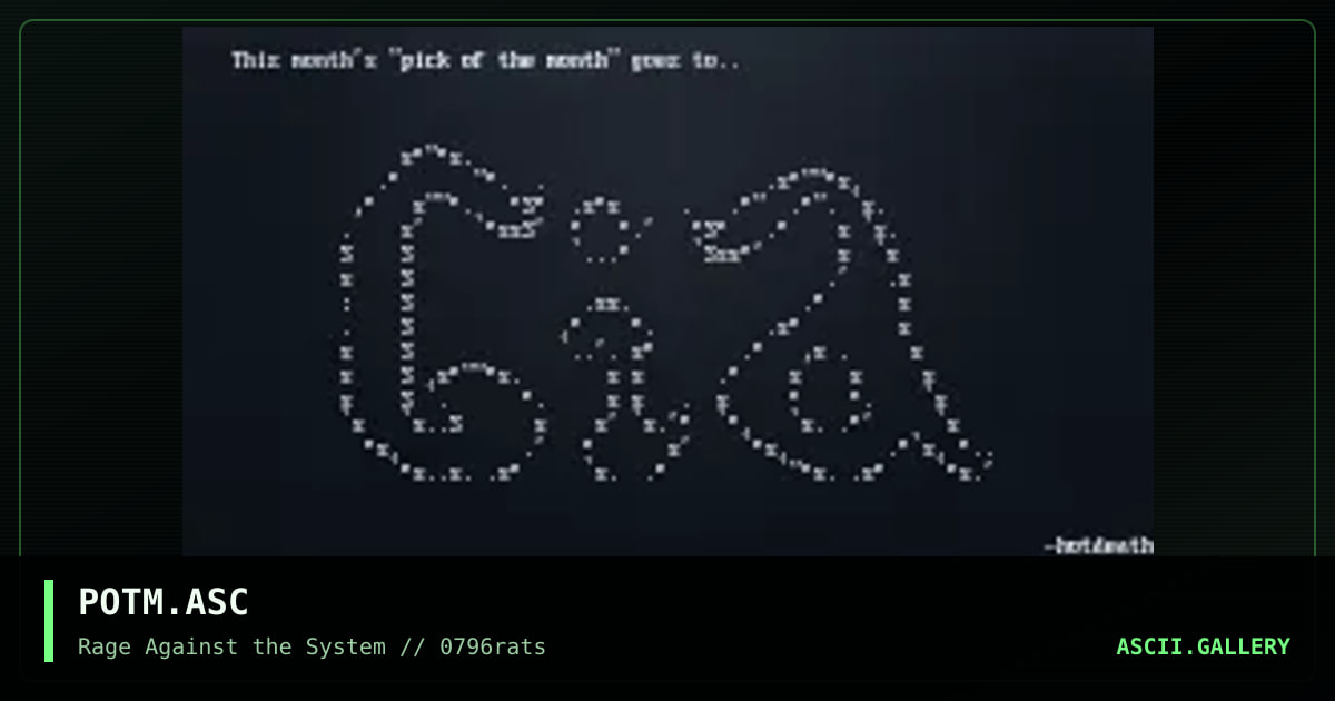 PiCK oF THe MoNTH, by hotdeath, 1996