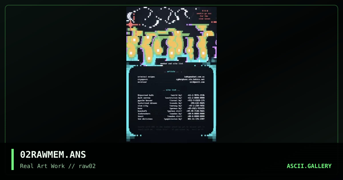 raw02 memberlist, by raw, 1997