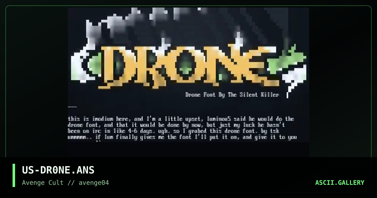 DRONE, by sudden death, the silent killer, imodium, 1998