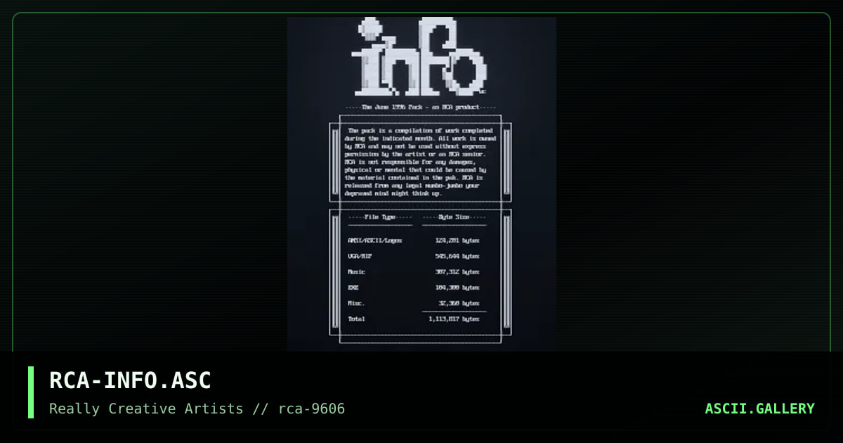 June 96 Pack Info Size, by wildcat, 1996
