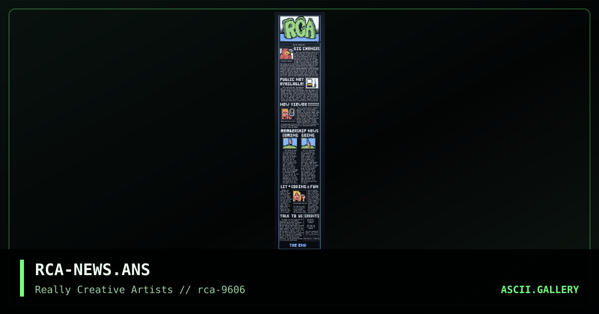 RCA June Newsletter, by wildcat, 1996