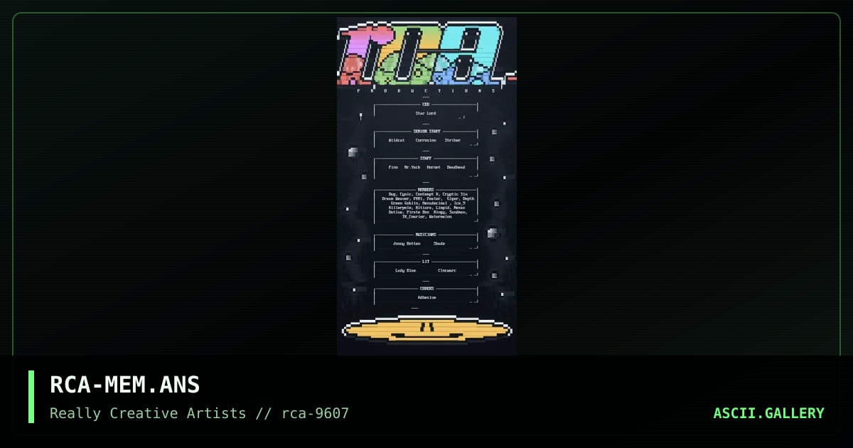 RcA Memberlist, by hexadecimal, 1996
