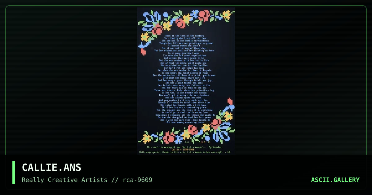 CALLIE.ANS, by kitiara, lady blue, 1996