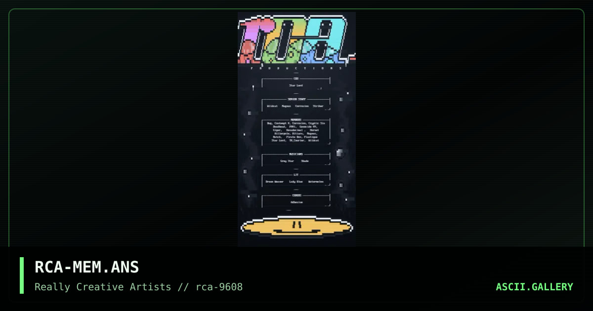 RcA Memberlist, by hexadecimal, 1996