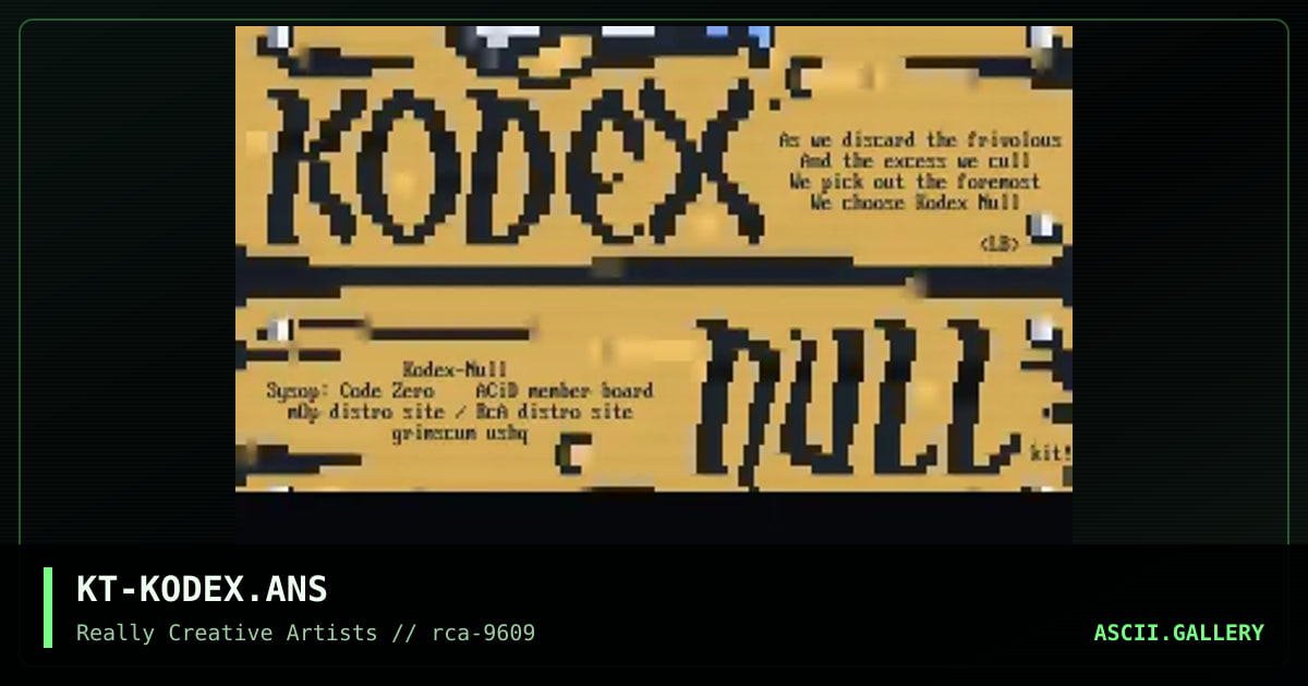 Kodex, by kitiara, 1996